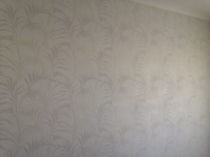 ColourFuse Wallpaper Installation - Subtle wallpaper with a leaf motif